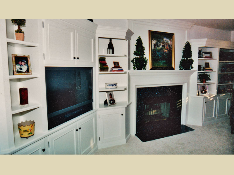 White lacquer  angled  wall book case and tv cabinet